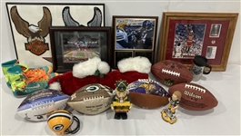 1980s-90s Green Bay Packers Framed Prints, Helmets, Footballs, Clocks & more (Lot of 70+)