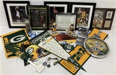 1980s-90s Green Bay Packers Framed Prints, Helmets, Footballs, Clocks & more (Lot of 70+)
