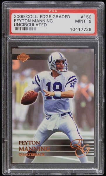 2000 Peyton Manning Collectors Edge Graded Uncirculated  #150 Trading Card (PSA Mint 9)