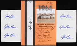 2005 Cleveland Browns Signed Program w/ Jim Brown Signed Index Cards (Lot of 7)(Bill Fleming Collection/Tracer Code)