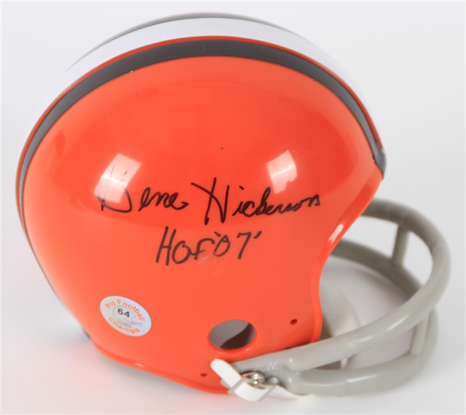 1995-2006 Gene Hickerson Cleveland Browns Signed Mini Helmet (Bill Fleming Collection/Tracer Code)