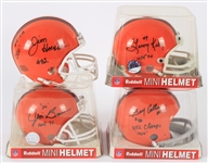 1995-2006 Cleveland Browns Signed Mini Helmets Including Jim Brown (Lot of 4) (Bill Fleming Collection/Tracer Code)