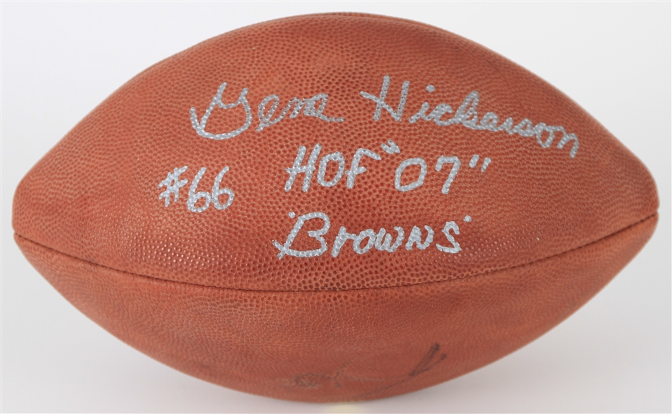 1995-2006 Gene Hickerson Cleveland Browns Signed Football (Bill Fleming Collection/Tracer Code)