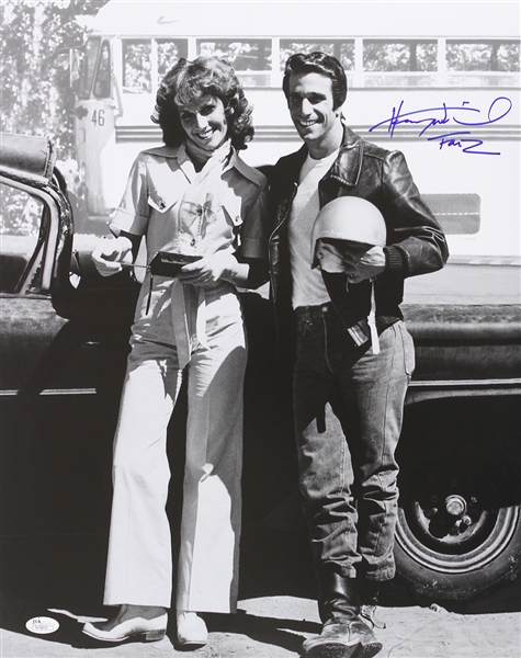 1974-1984 Henry Winkler Happy Days (with Pinky) Signed LE 16x20 B&W Photo (JSA)