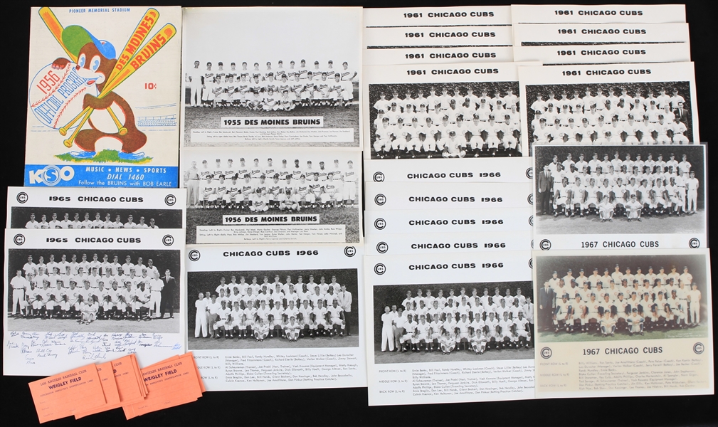 1955-1967 Chicago Cubs & Des Moines Bruins 8x10 Team Photos and more (Lot of 32)