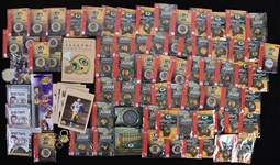 1990s-2000s Green Bay Packers Memorabilia Collection - Lot of 75+ w/ Super Bowl XXXI Player Pins, Legends and 2005 MJS Player Medallions, Upper Deck Legends Card Set & More
