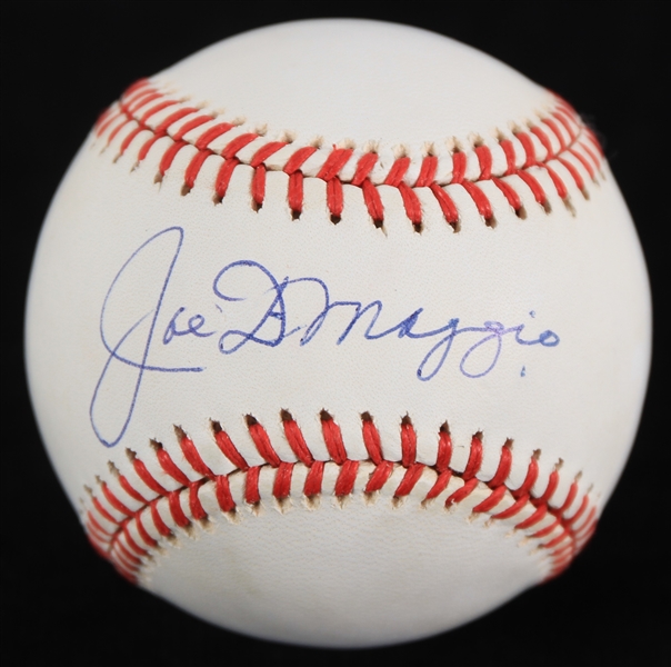 1985-89 Joe DiMaggio New York Yankees Signed OAL Brown Baseball (JSA)