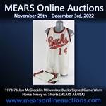 1973-76 Jon McGlocklin Milwaukee Bucks Signed Game Worn Home Jersey w/ Shorts (MEARS A8/JSA)
