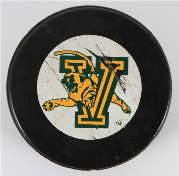 1990s Vermont Catamounts Official ECAC Hockey Puck 