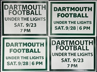 2013-17 Dartmouth Football Under The Lights 18" x 24" Double Sided Broadsides - Lot of 4