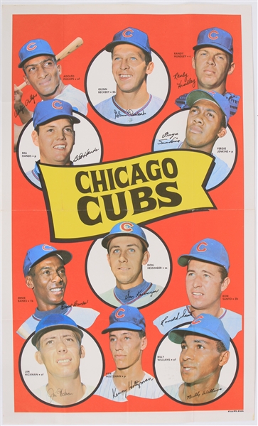 1969 Chicago Cubs Topps 12" x 20" Team Poster