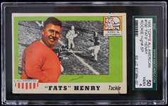 1955 Fats Henry Topps All American #100 Rookie Football Trading Card (SGC Slabbed 50 VG/EX 4)