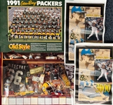 1980s-90s Football Baseball Poster Collection - Lot of 9 w/ Robin Yount, Ray Nitschke, Green Bay Packers & Wisconsin Badgers