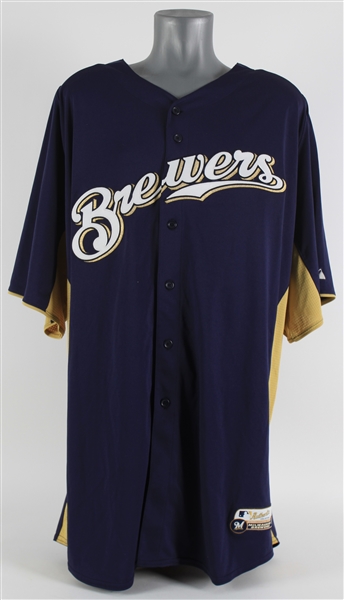 2010s Milwaukee Brewers Team Issued Batting Practice Jersey (MEARS LOA)