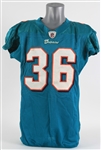 2010 Lousaka Polite Miami Dolphins Signed Game Worn Home Jersey (MEARS LOA & PSA/DNA)