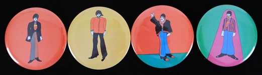 Beatles Set of 4 3.5 Inch Pinback Buttons (Lot of 4)