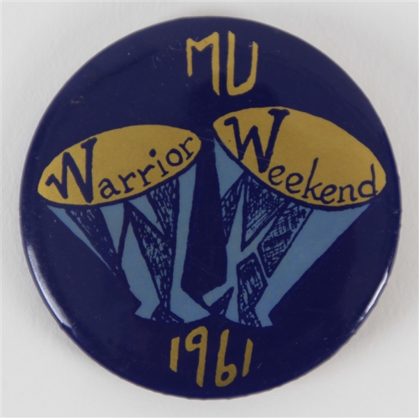 1961 Marquette University Warrior Weekend 2 inch Pinback Button
