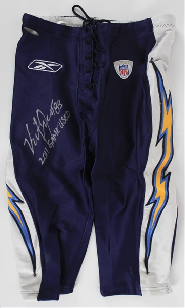 2011 Vincent Jackson San Diego Chargers Signed Game Worn Uniform Pants (MEARS LOA & PSA/DNA)