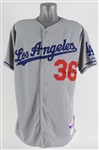 2008 Greg Maddux Los Angeles Dodgers Game Worn Road Jersey (MEARS A10)