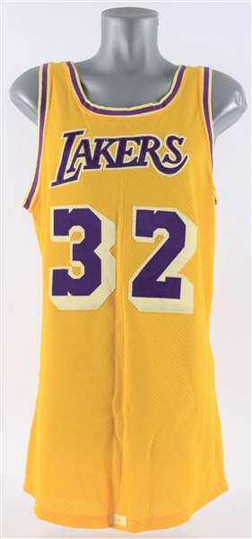 1979-85 Magic Johnson Los Angeles Lakers Signed Game Worn Home Jersey (MEARS A10/JSA)