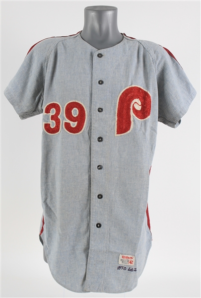 1970 Dick Selma Philadelphia Phillies Game Worn Road Jersey (MEARS A9.5)