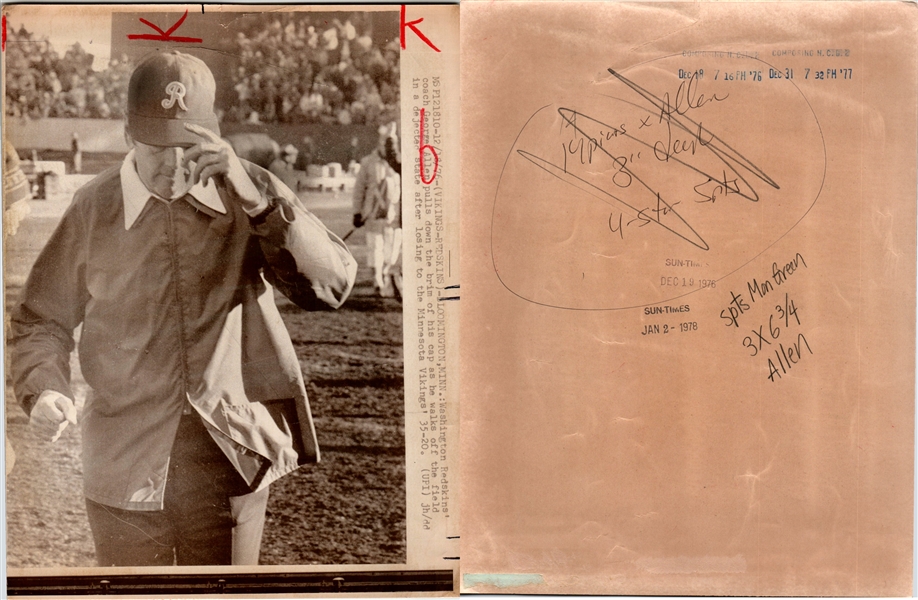 1960s-80s George Allen Washington Redskins Press Photos (Lot of 27)
