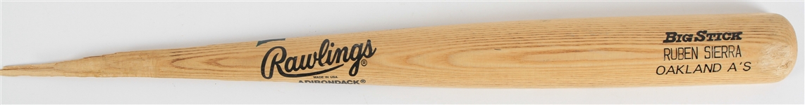 1992-95 Ruben Sierra Oakland Athletics Rawlings Adirondack Professional Model Game Used Bat Fragment (MEARS LOA)