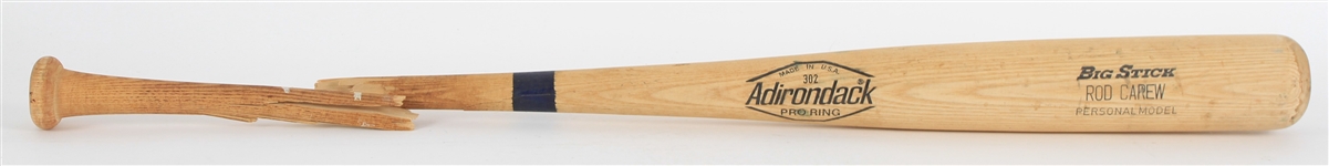 1980 Rod Carew California Angles Adirondack Professional Model Game Used Broken Bat (MEARS LOA)