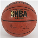 2000s Marques Johnson Junior Bridgeman Milwaukee Bucks Signed Basketball (JSA)