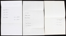 1960s Multi Signed 8.5" x 14" Sheets - Lot of 3 w/ 14 Signatures Including Ron Santo, Jim Brewer, Jim Hegan & More (JSA)
