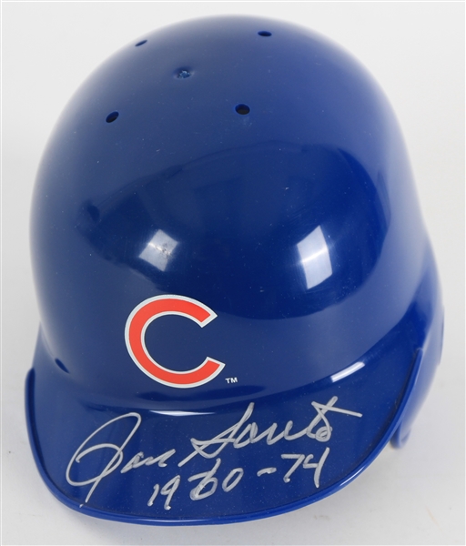 2002 Ron Santo Chicago Cubs Signed Mini Batting Helmet (JSA)