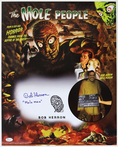 1956 Bob Herron The Mole People Signed LE 16x20 Color Photo (JSA)