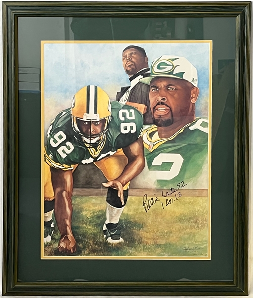 1991 Reggie White Green Bay Packers Signed 27" x 35" Framed Lithograph (JSA)
