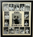1961 New York Yankees Multi Signed 27" x 31" Framed Photo Display w/ 16 Facsimile Signatures Including Mickey Mantle, Roger Maris, Yogi Berra, Whitey Ford & More 