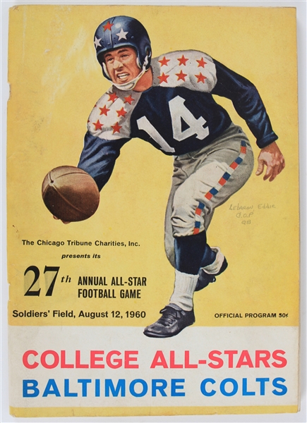 1960 Baltimore Colts vs College All Stars Soldier Field Game Program