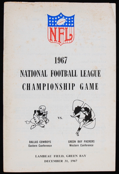 1967 (December 31) Green Bay Packers Dallas Cowboys Lambeau Field Ice Bowl NFL Championship Game Program