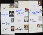 1990s-2000s Football Hall of Famers Signed Index Cards - Lot of 20 w/ John Madden, Paul Hornung, Ken Stabler & More (JSA)
