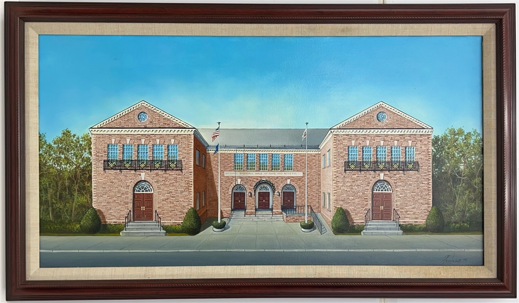 1997 National Baseball Hall of Fame and Museum 25x44 Framed Canvas Painting 