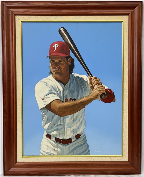 2012 Darren Daulton Nite Philadelphia Phillies 33"x41" Framed Oil Painting (1:1)