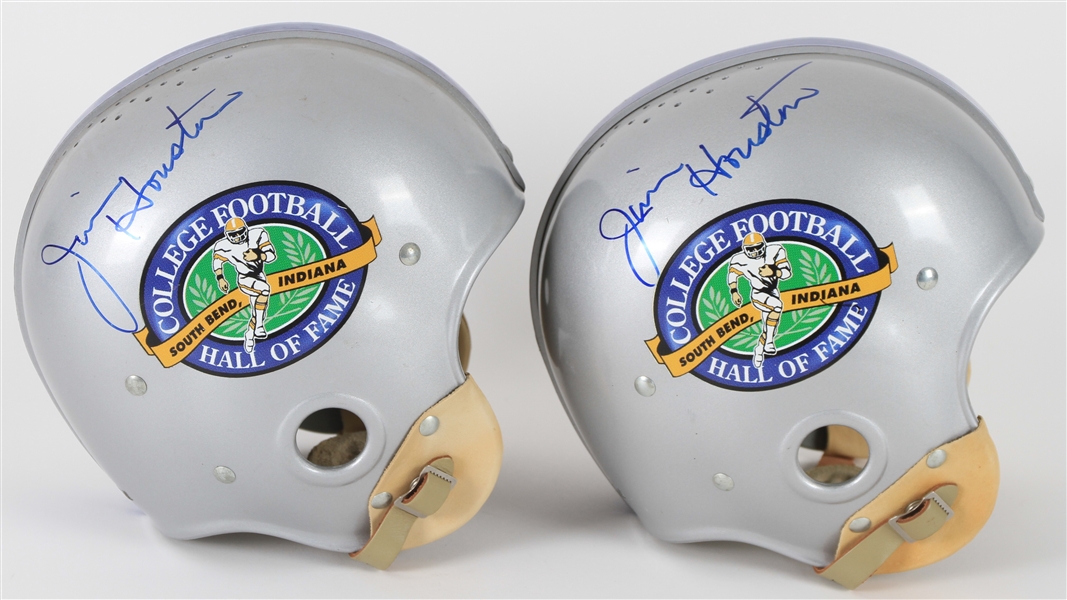 2005 Jim Houston Ohio State Buckeyes Signed College Football Hall of Fame Suspension Helmets - Lot of 2 (JSA)
