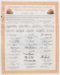 1964 Cleveland Browns Professional Football World Championship Team Signed 16x20 Certificate (Bill Fleming Collection/Tracer Code)