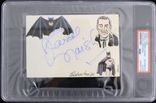 1943 Batman Joseph Carrol Naish Dr. Daka 4x6 Signed Sketch (PSA/DNA Slabbed) "Icon very first Batman Media Villian"