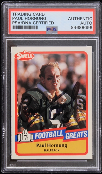1989 Paul Hornung Green Bay Packers Signed Swell Trading Card (PSA/DNA Slabbed)