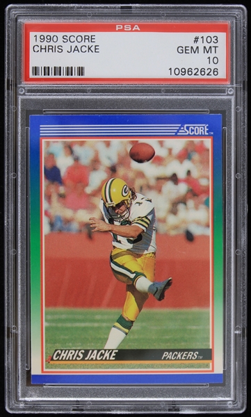 1990 Chris Jacke Green Bay Packers Score #103 Trading Card (PSA GEM MT 10)
