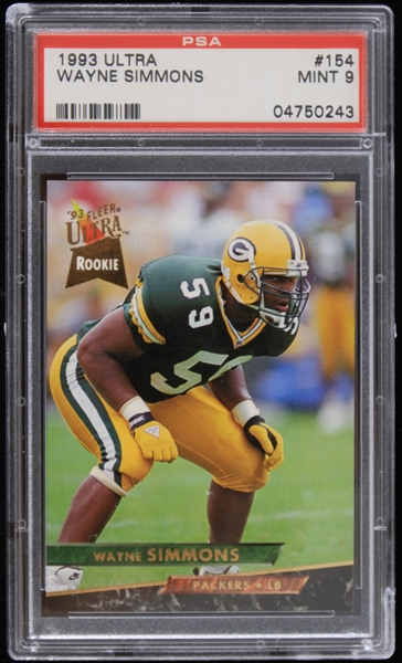 1993 Wayne Simmons Green Bay Packers Ultra #154 Trading Card (PSA Mint 9)
