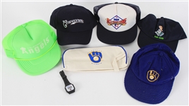 1980s Milwaukee Brewers Caps, Digital Watch, Travel Bag and more (Lot of 7)