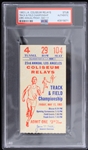 1963 L.A. Coliseum Relays Track & Field Championship Ticket Stub (PSA Slabbed) 