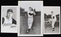 1950s Bobby Thomson New York Giants, Jerry Lynch Pittsburgh Pirates Signed 5x7 Photo & Postcards (Lot of 3)(JSA)