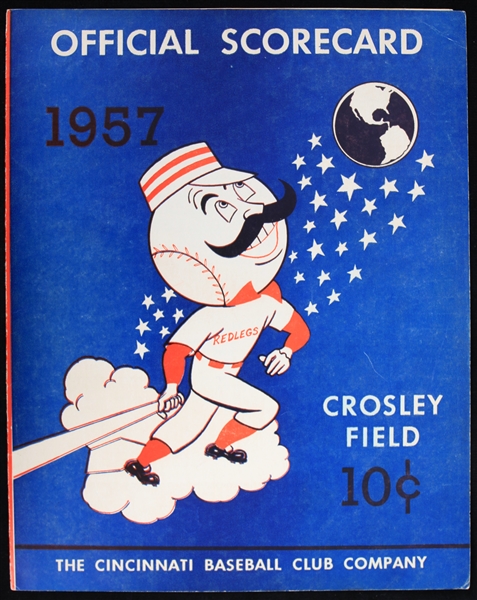 1957 (June 2) Cincinnati Reds Chicago Cubs Crosley Field Scored Scorecard