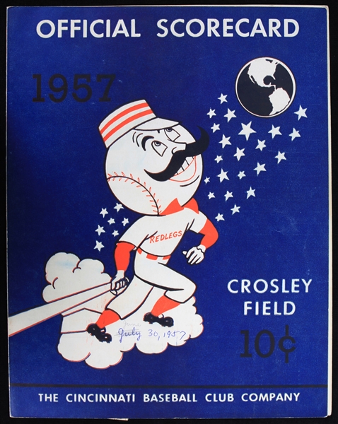 1957 Cincinnati Reds Philadelphia Phillies Crosley Field Unscored Scorecard